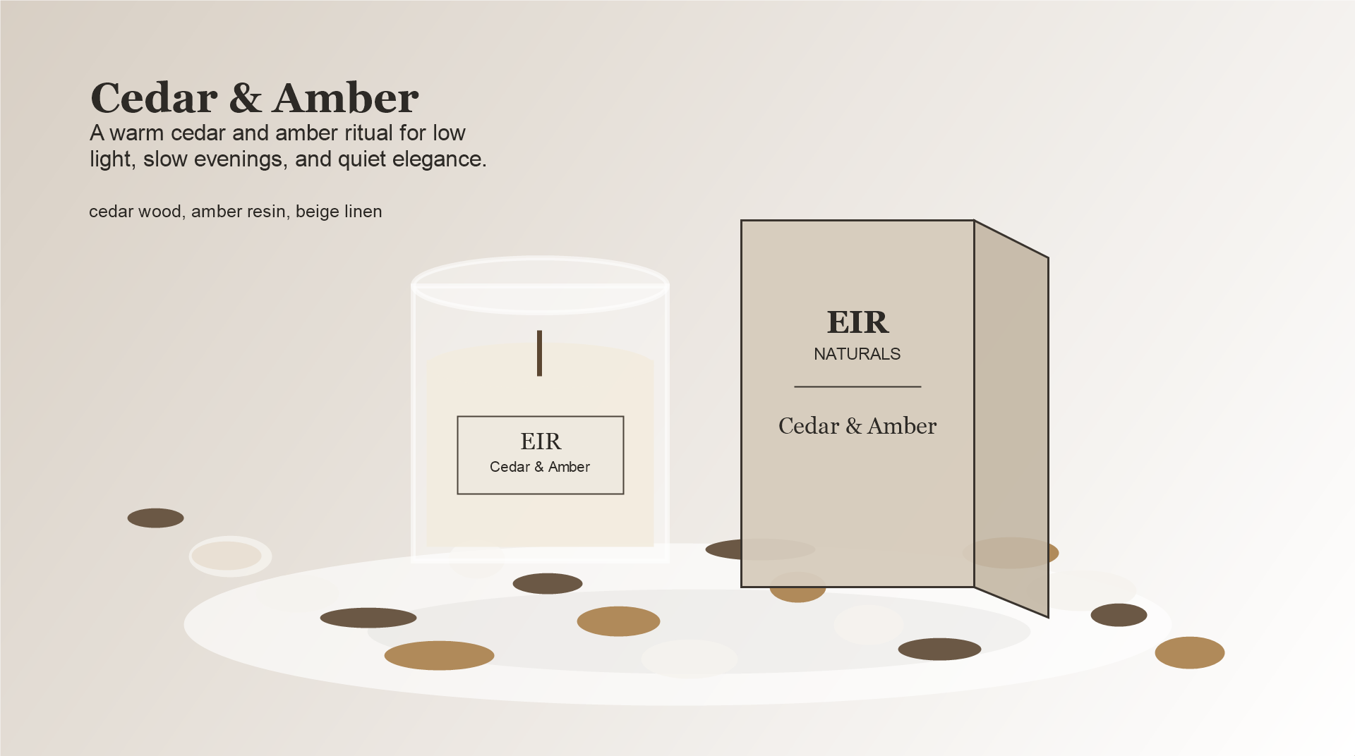 EIR Naturals Cedar & Amber product line mockup